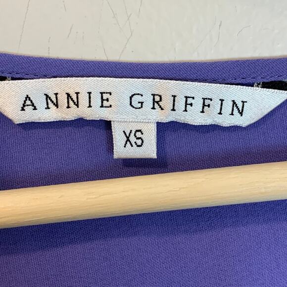 Annie Griffin Purple Batwing Top Blouse Viscose XS Extra Small - Picture 5 of 6